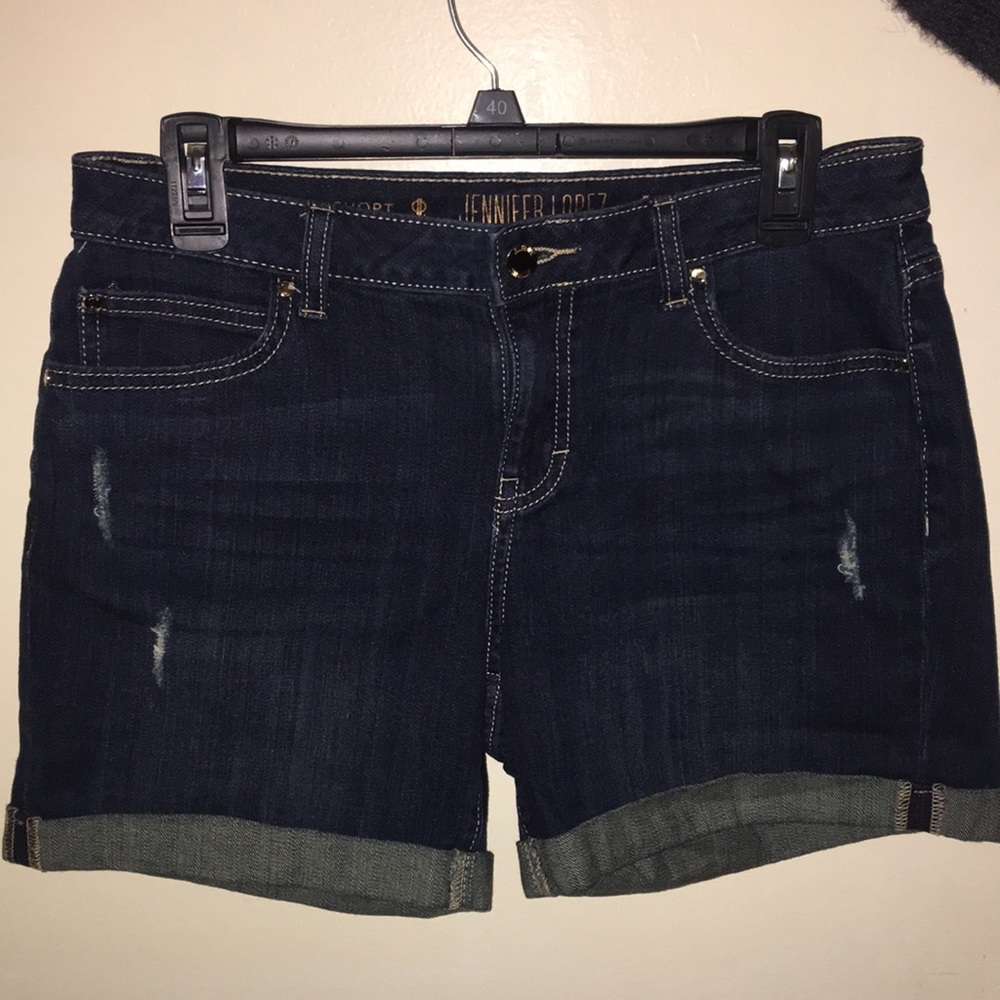Blue boyfriend shorts